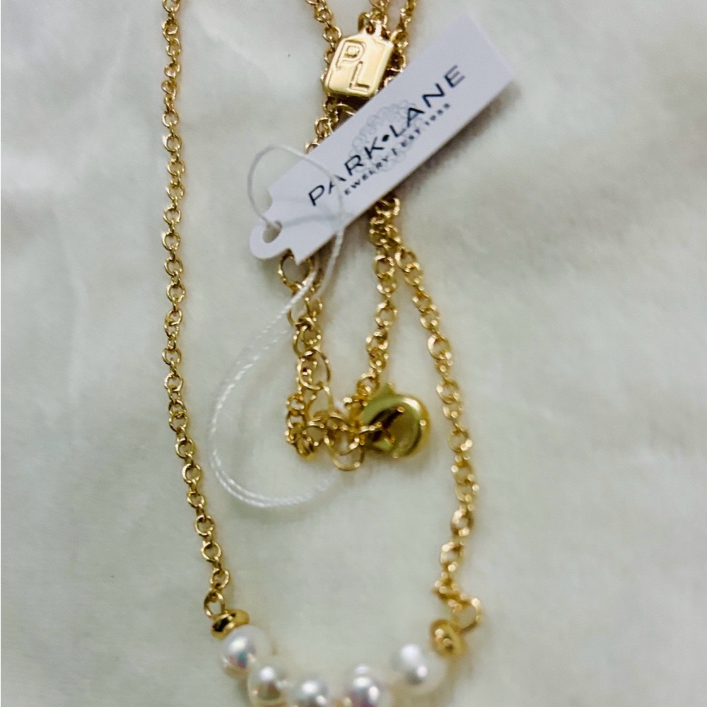 NWT-   Park Lane Gold Necklace with  Strands of Pearls